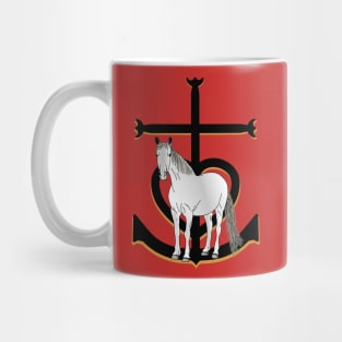 Camargue horse and cross Mug
